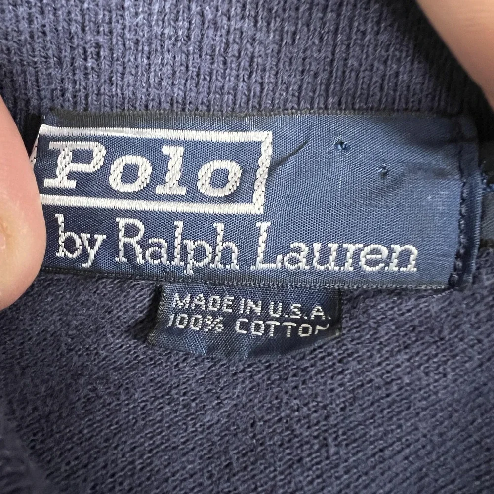 Vintage Polo Ralph Lauren Polo Shirt Mens L Purple Stripe Long Sleeve Rugby USA